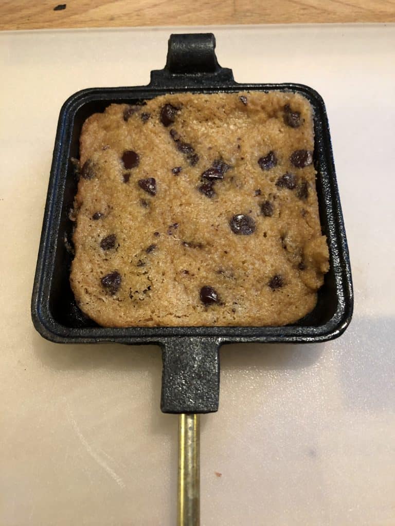 baked cookie in pie iron