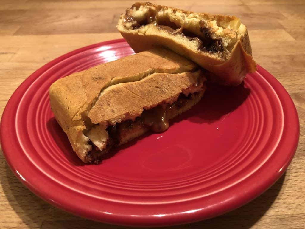 campfire turtle pudgy pie on a red plate