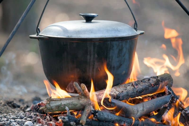 dutch oven over fire