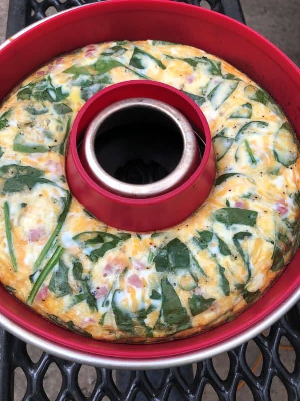frittata baked in silicone in omnia oven